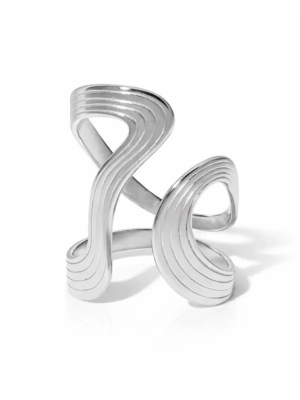 New! Silver Abstract Wrap Ring (1067) NWOT One Size
